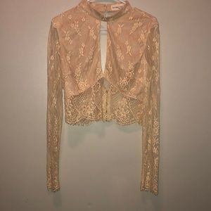 Victoria + Sophia Cream lace top